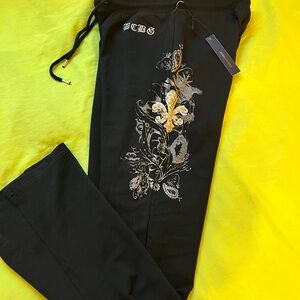 BCBG Black Pants with Silver design